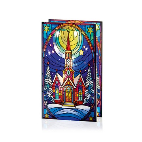 Lit stained glass with 50 - lit,