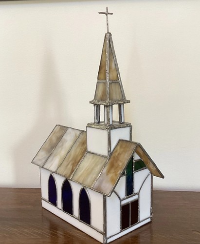 Vintage stained glass church - stained,