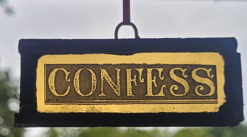 Stained glass confess church - stained,