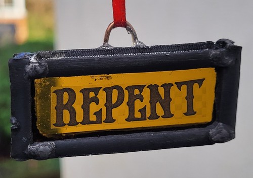 Stained glass repent - stained,