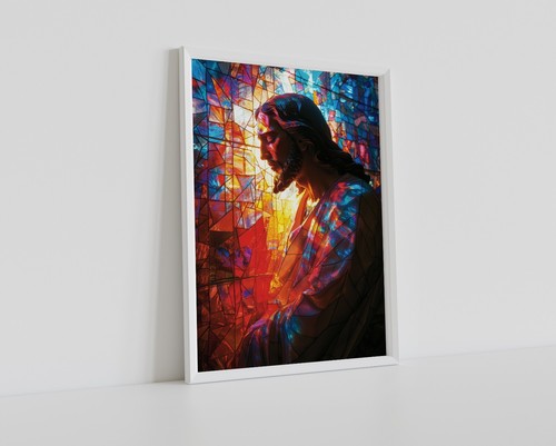 Jesus poster stained - jesus,