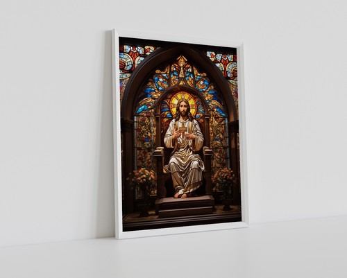 Jesus poster art print stained - jesus,