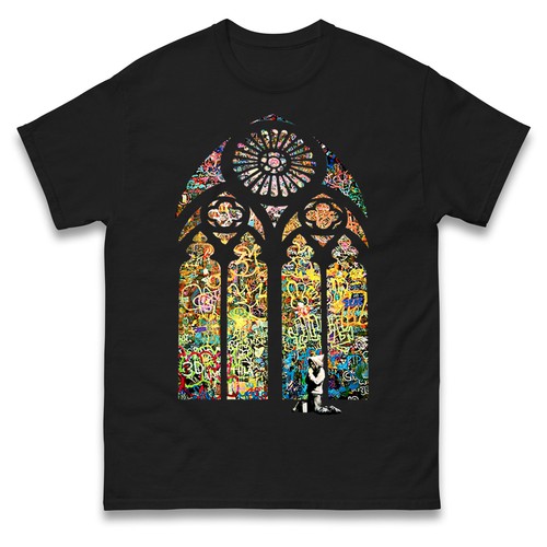 Banksy stained glass church - banksy,