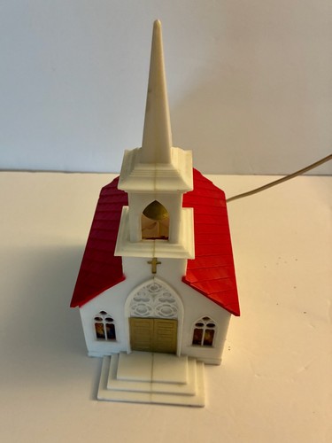 Vtg christmas church plastic - vtg,